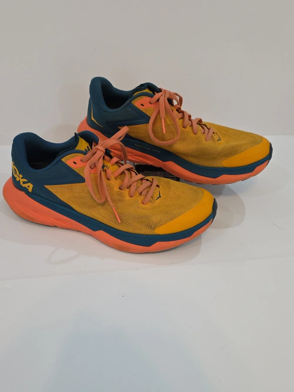 Hoka Zinal Women's Yellow, Teal & Coral Athletic Sneakers Size 9